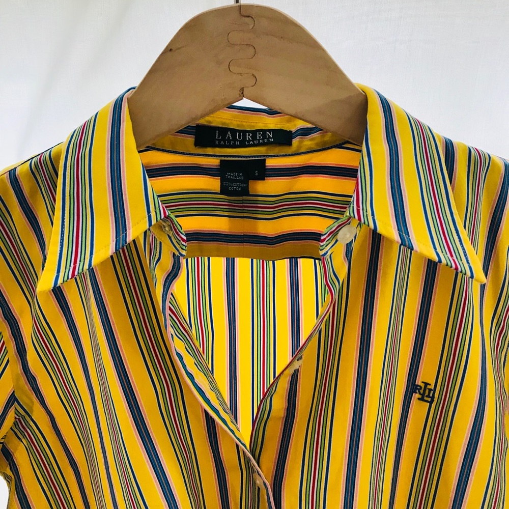 Lauren by Ralph Lauren Yellow/Stripes button down